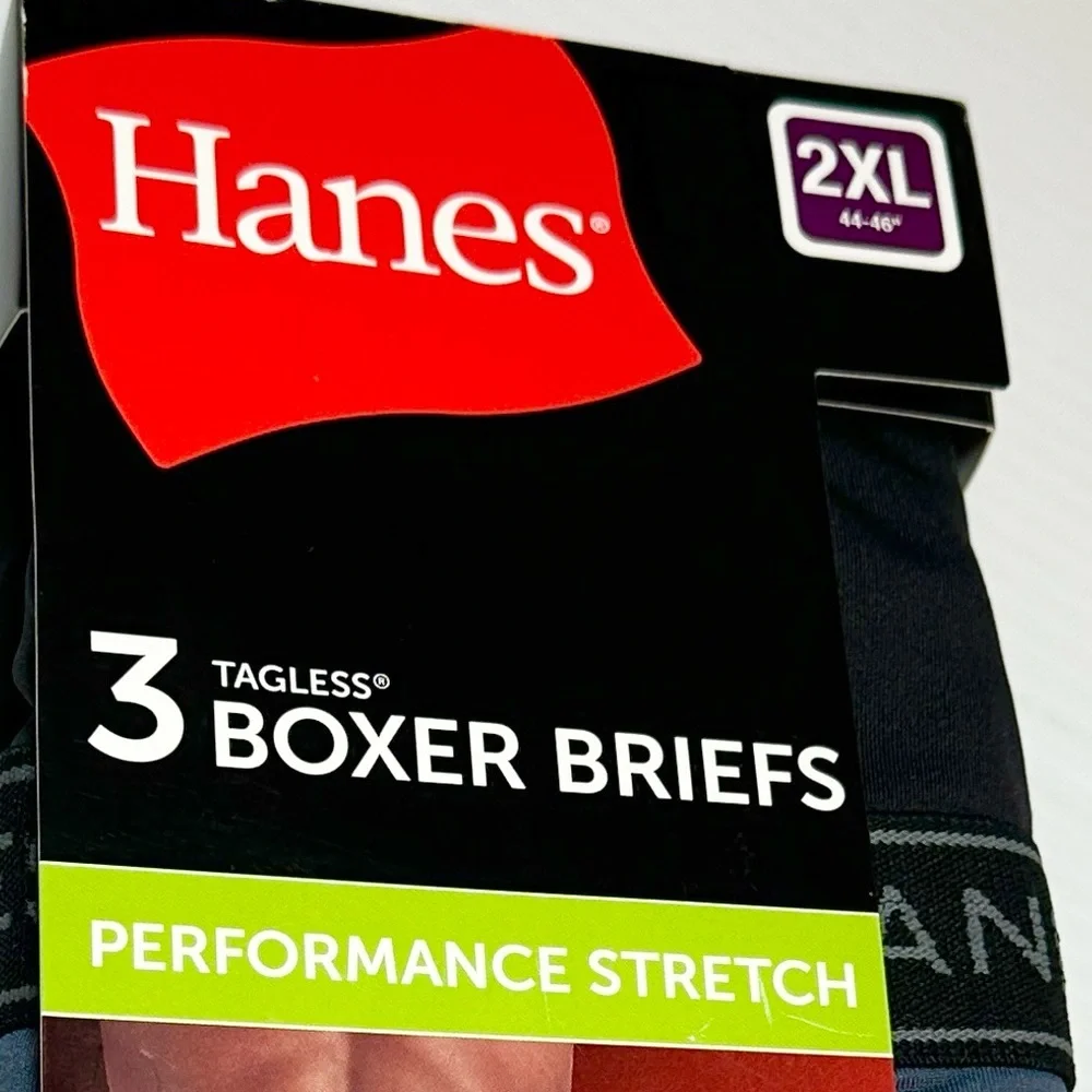 NWT 3PK Hanes Boxer Briefs 2XL